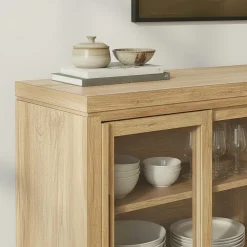 Booker Modern Glass Door TV Stand Sideboard