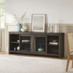 Booker Modern Glass Door TV Stand Sideboard