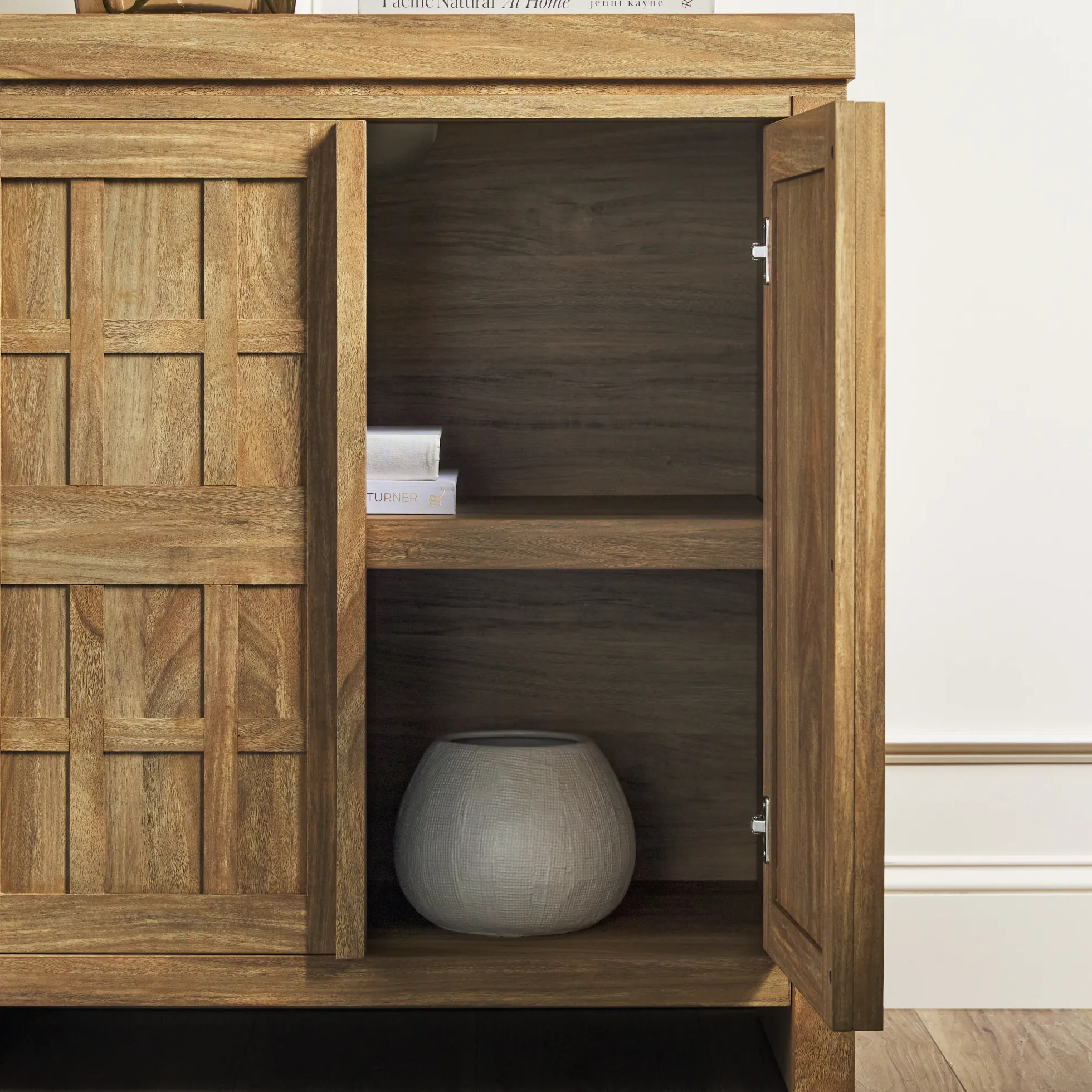 Booker Modern Windowpane Modular Storage Accent Cabinet