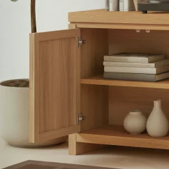 Booker Modern Windowpane TV Stand Sideboard with Storage