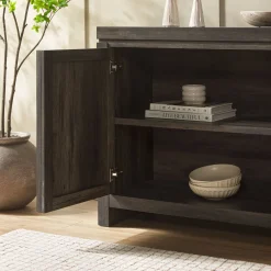 Booker Modern Windowpane TV Stand Sideboard with Storage