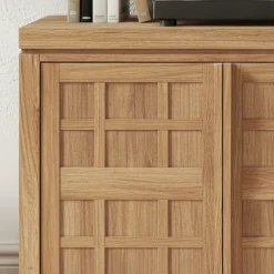 Booker Modern Windowpane TV Stand Sideboard with Storage