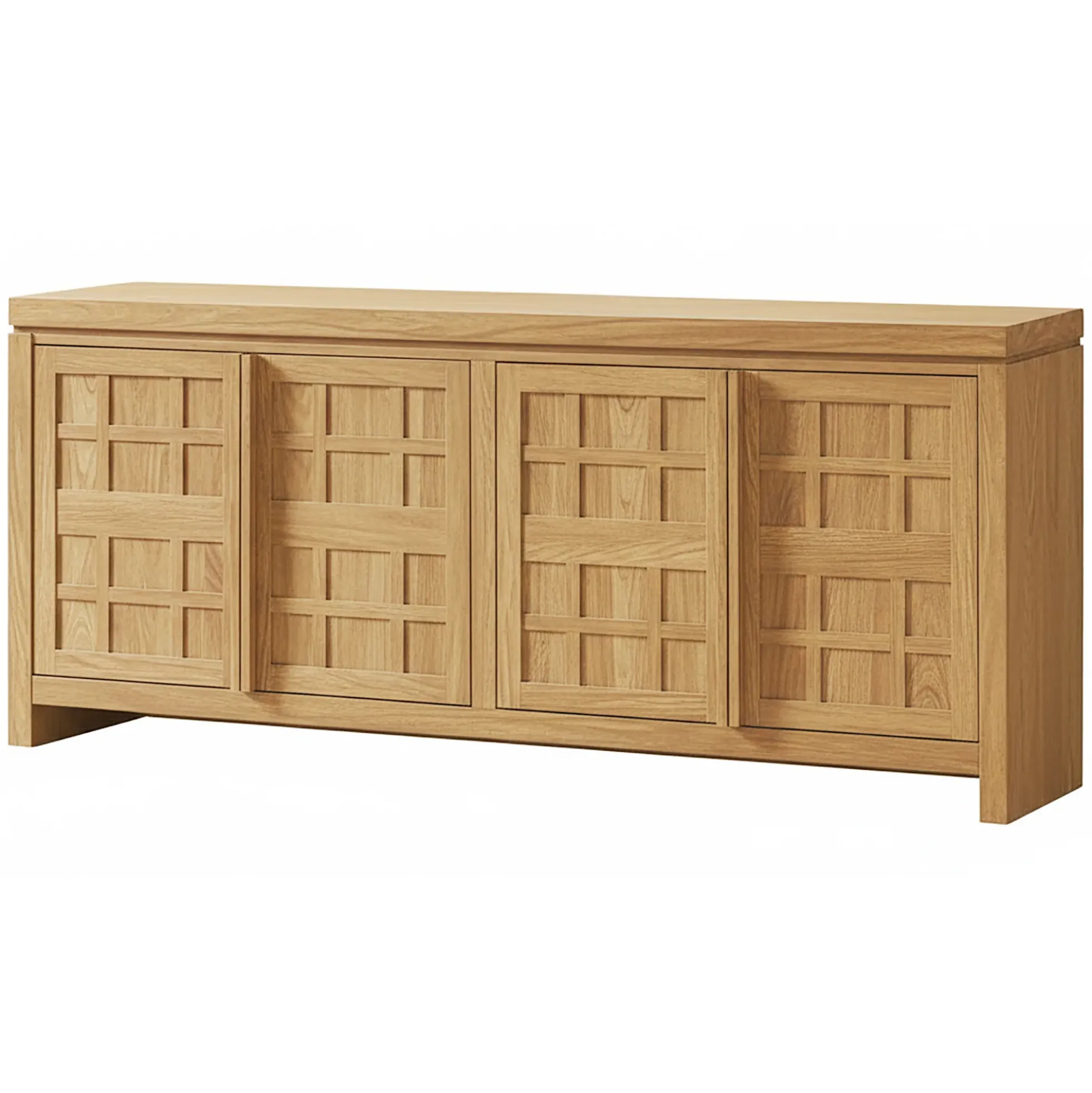 Booker Modern Windowpane TV Stand Sideboard with Storage