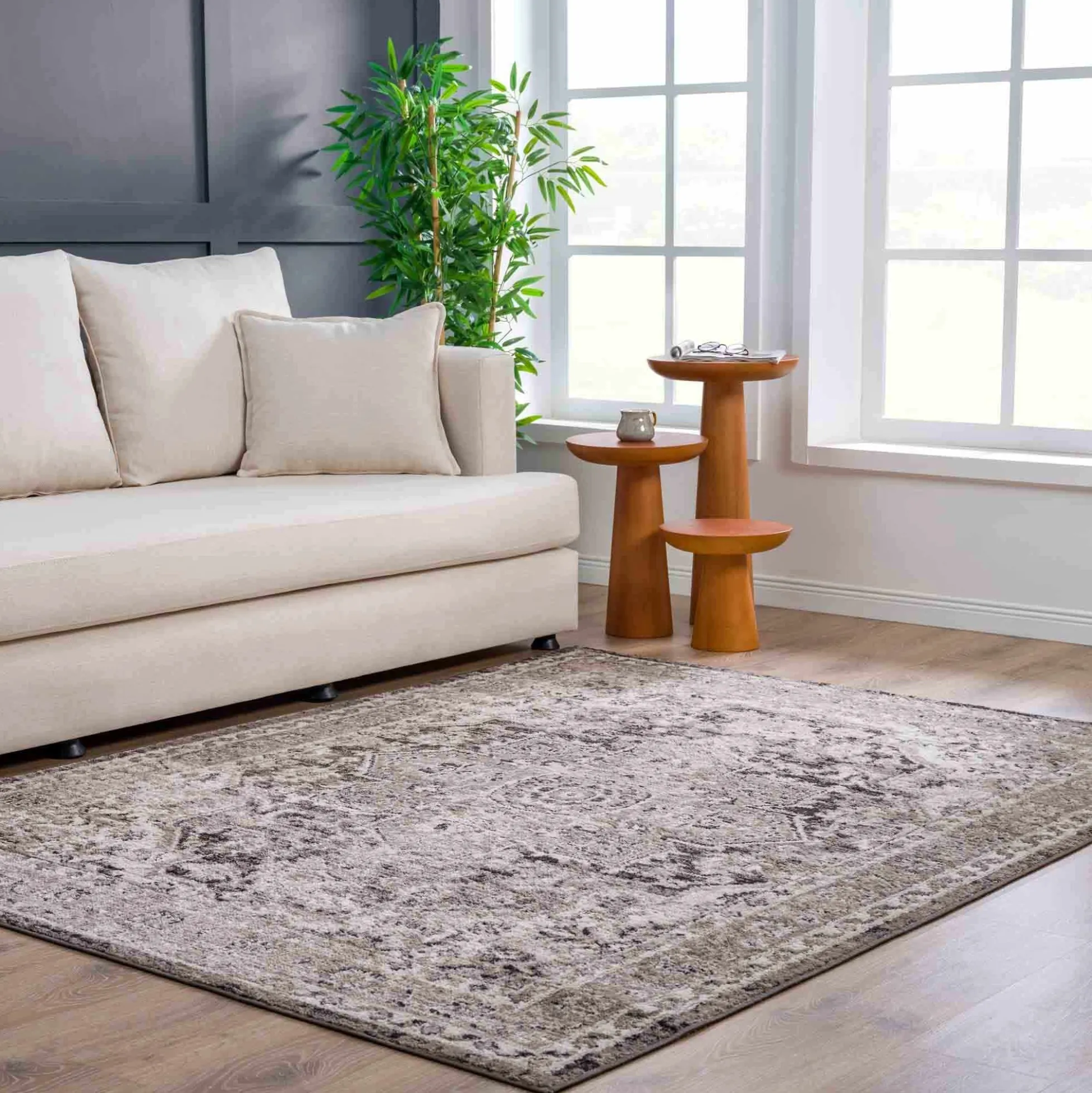 Boutique Rugs - Albie Charcoal & Beige Area Rug - Clearance