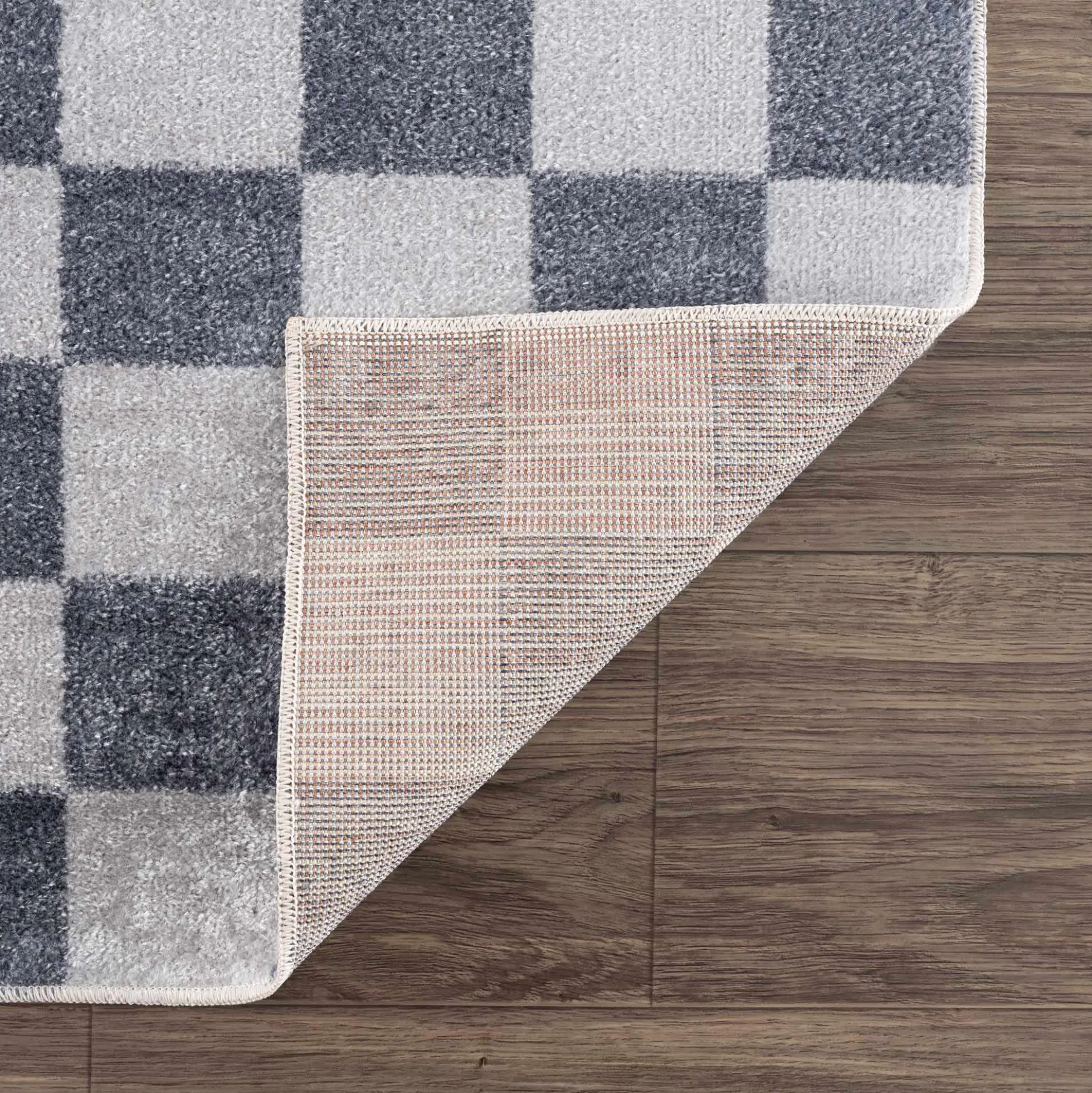 Boutique Rugs - Alie Gray Checkered Washable Area Rug