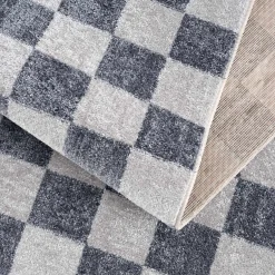 Boutique Rugs - Alie Gray Checkered Washable Area Rug