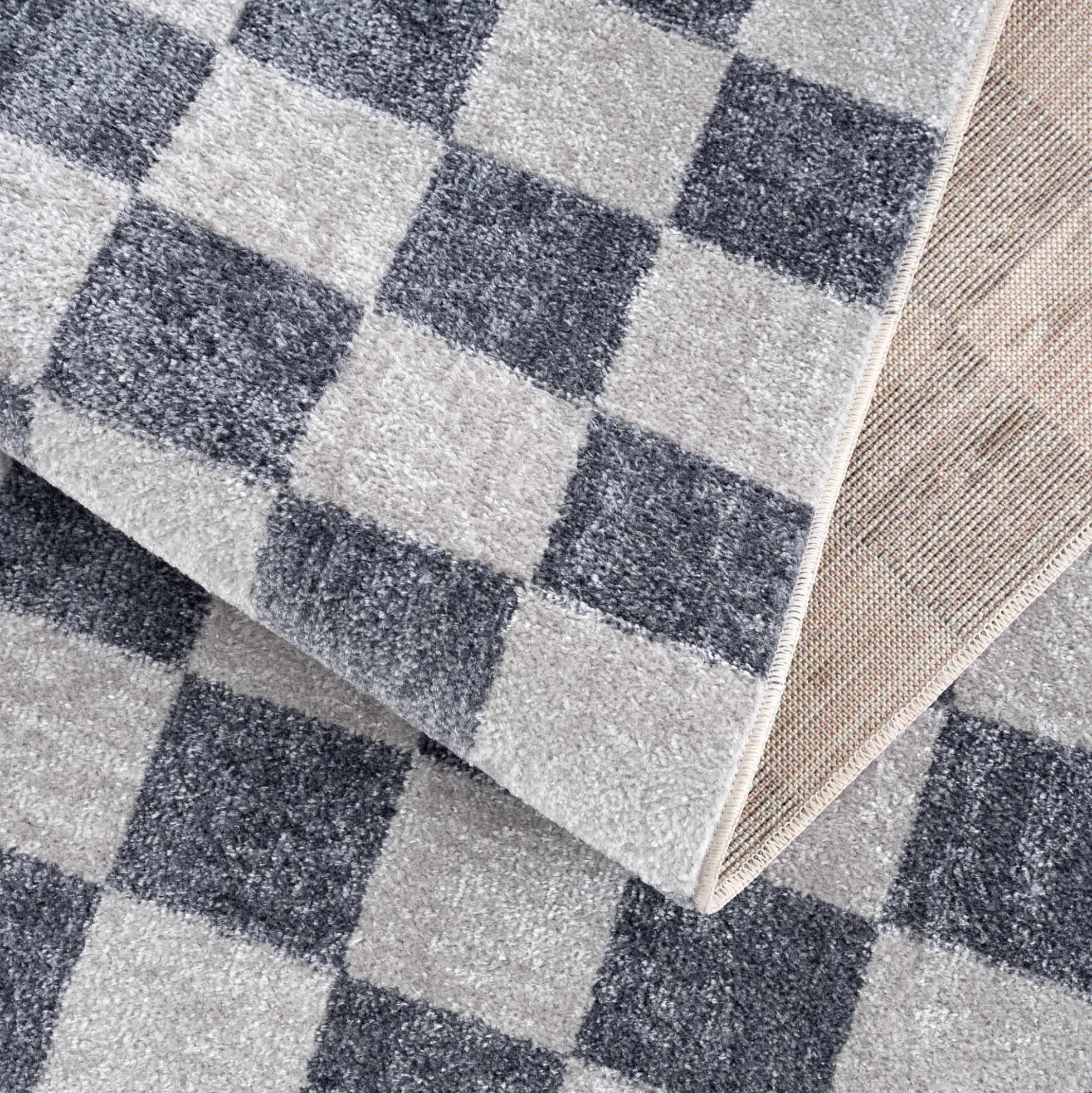 Boutique Rugs - Alie Gray Checkered Washable Area Rug