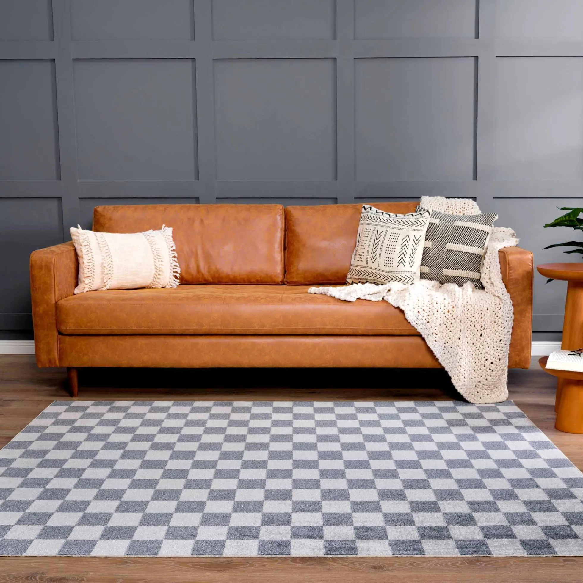 Boutique Rugs - Alie Gray Checkered Washable Area Rug