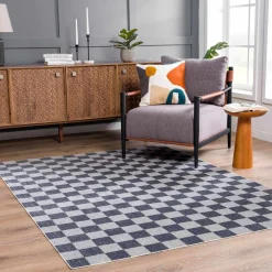 Boutique Rugs - Alie Gray Checkered Washable Area Rug