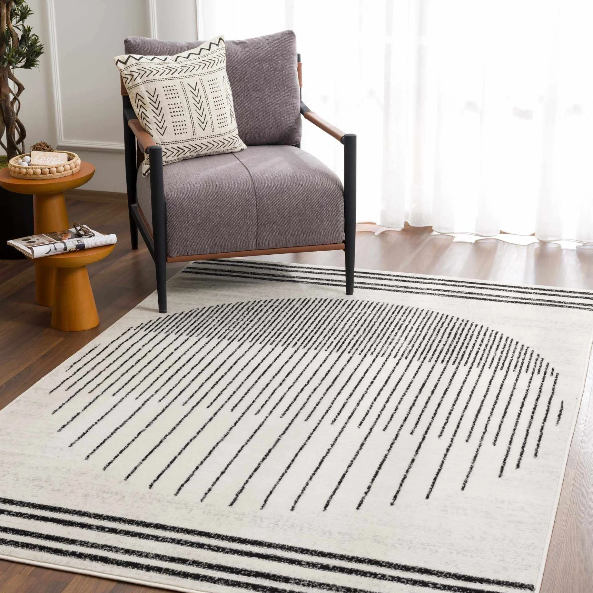 Boutique Rugs - Angus Black&White Geometric Area Rug