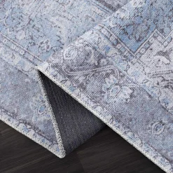 Boutique Rugs - Aqua Rosman Washable Runner & Area Rug