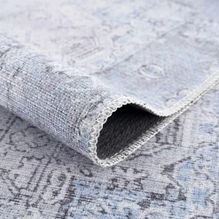 Boutique Rugs - Aqua Rosman Washable Runner & Area Rug