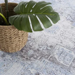 Boutique Rugs - Aqua Rosman Washable Runner & Area Rug