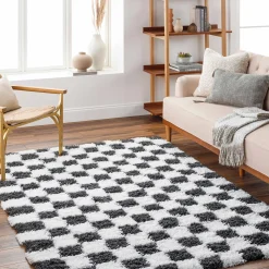 Boutique Rugs - Atira Black & White Checkered Area Rug