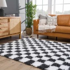 Boutique Rugs - Atira Black & White Checkered Area Rug