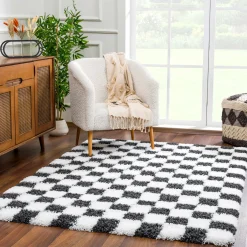 Boutique Rugs - Atira Black & White Checkered Area Rug