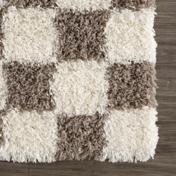 Boutique Rugs - Atira Brown Checkered Area Rug