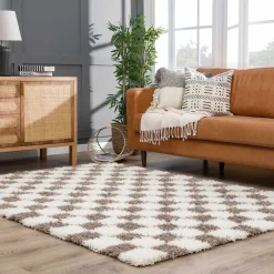 Boutique Rugs - Atira Brown Checkered Area Rug