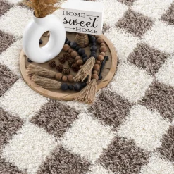 Boutique Rugs - Atira Brown Checkered Area Rug