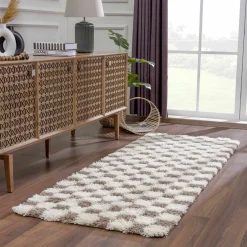 Boutique Rugs - Atira Brown Checkered Area Rug