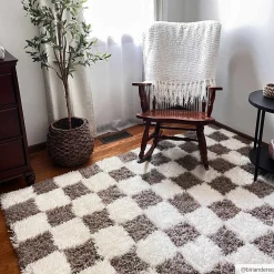 Boutique Rugs - Atira Brown Checkered Area Rug