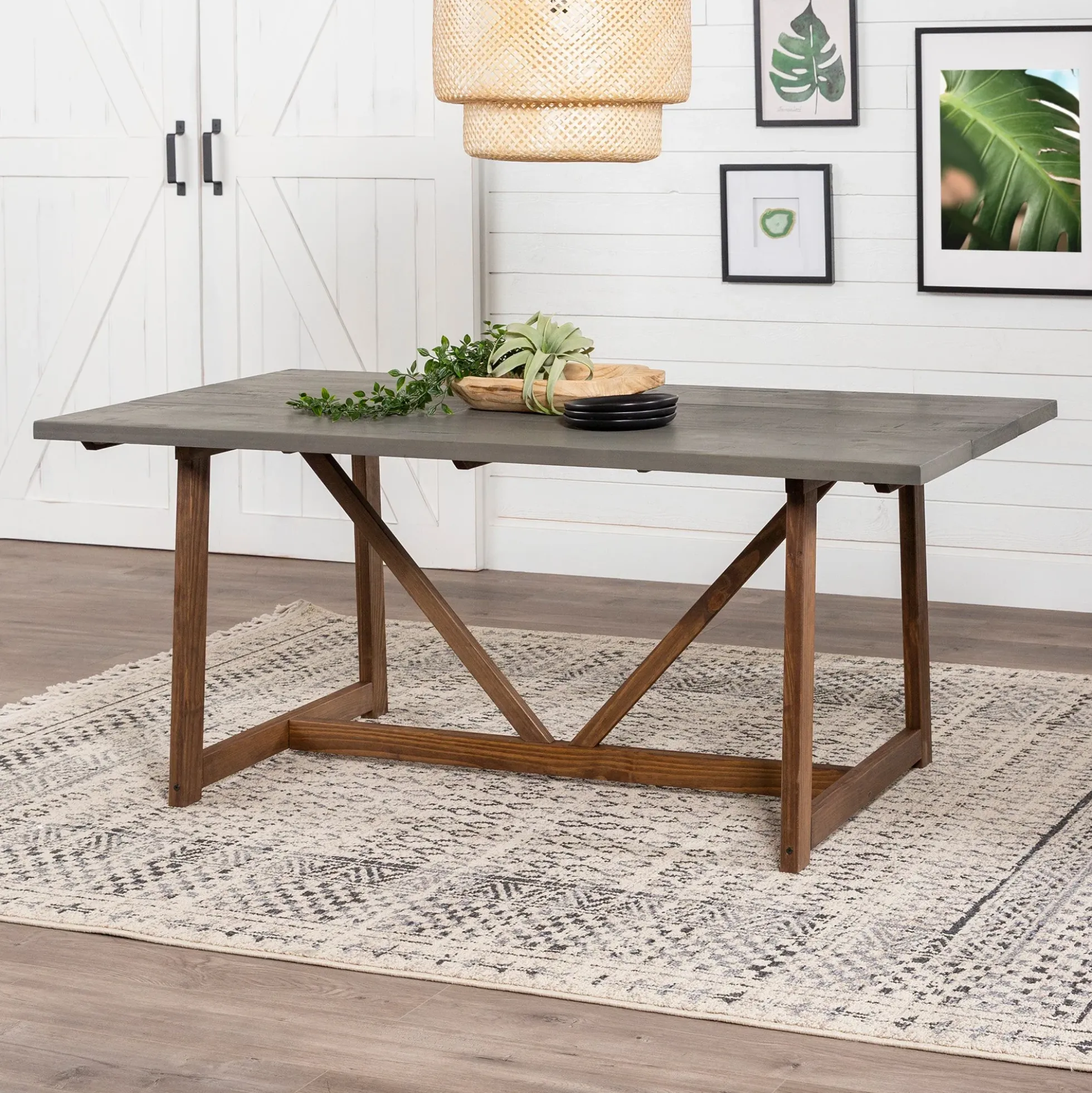 Brennan Solid Wood Trestle Dining Table