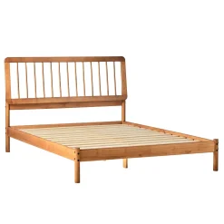Cama Mid-Century Modern Solid Wood Spindle Bedframe