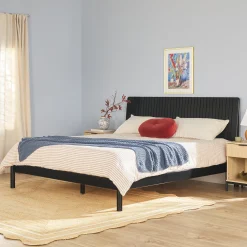 Cama Slatted Headboard Mid-Century Modern Solid Wood Bed