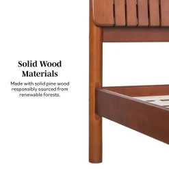 Cama Slatted Headboard Mid-Century Modern Solid Wood Bed