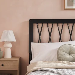 Cama X Spindle Mid-Century Modern Solid Wood Bed