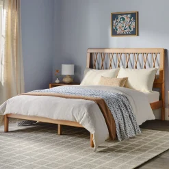Cama X Spindle Mid-Century Modern Solid Wood Bed
