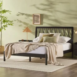 Cama X Spindle Mid-Century Modern Solid Wood Bed