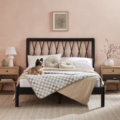 Cama X Spindle Mid-Century Modern Solid Wood Bed