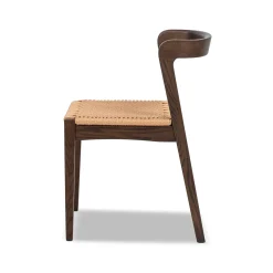 Capri Woven Seat Oak Wood Dining Chair