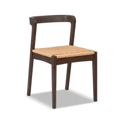 Capri Woven Seat Oak Wood Dining Chair