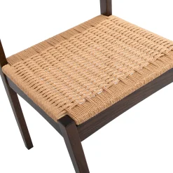 Capri Woven Seat Oak Wood Dining Chair