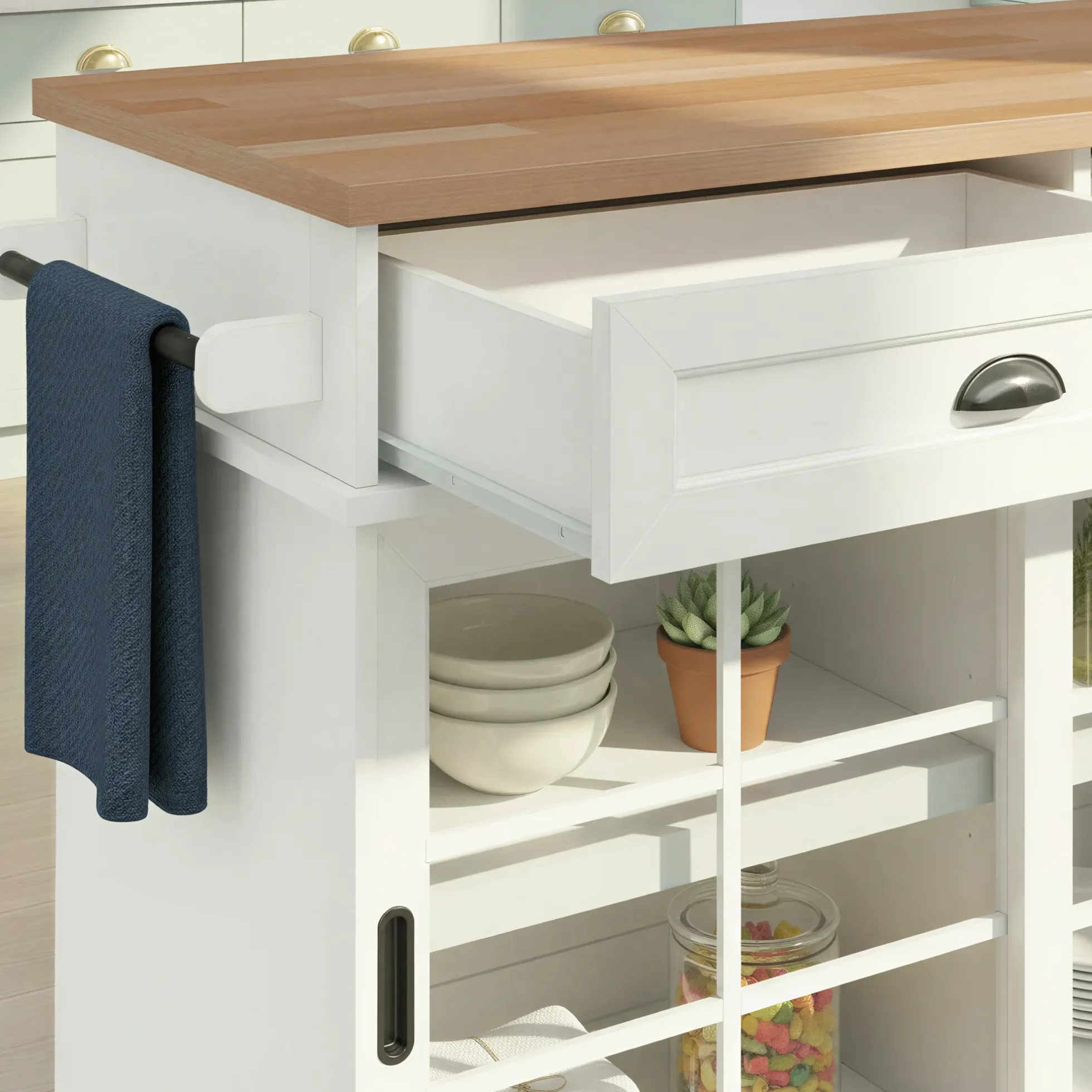 Carolina Free-Standing 48" Kitchen Island with Storage