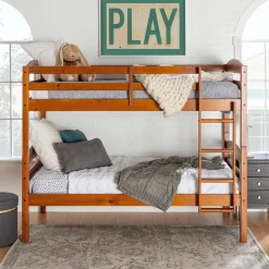 Carolina Transitional Solid Wood Twin-over-Twin Bunk Bed