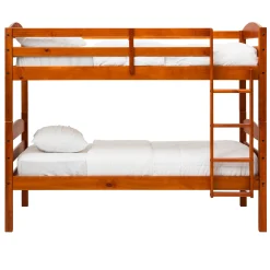 Carolina Transitional Solid Wood Twin-over-Twin Bunk Bed