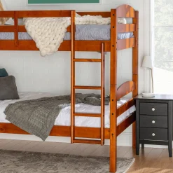 Carolina Transitional Solid Wood Twin-over-Twin Bunk Bed