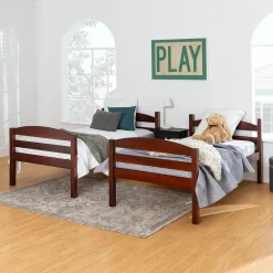 Carolina Transitional Solid Wood Twin-over-Twin Bunk Bed
