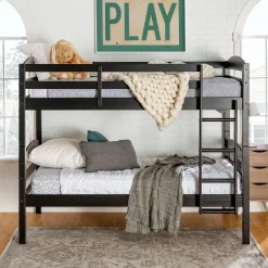 Carolina Transitional Solid Wood Twin-over-Twin Bunk Bed