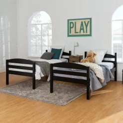 Carolina Transitional Solid Wood Twin-over-Twin Bunk Bed