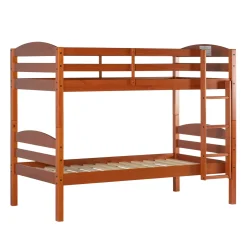 Carolina Transitional Solid Wood Twin-over-Twin Bunk Bed