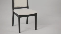 Catalina Solid Wood Dining Chair with Rattan Inset Back, Set of 2