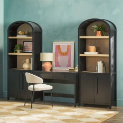 Chantelle Modern Arched Bookshelf with Cabinet