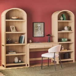 Chantelle Modern Arched Bookshelf with Open Shelves