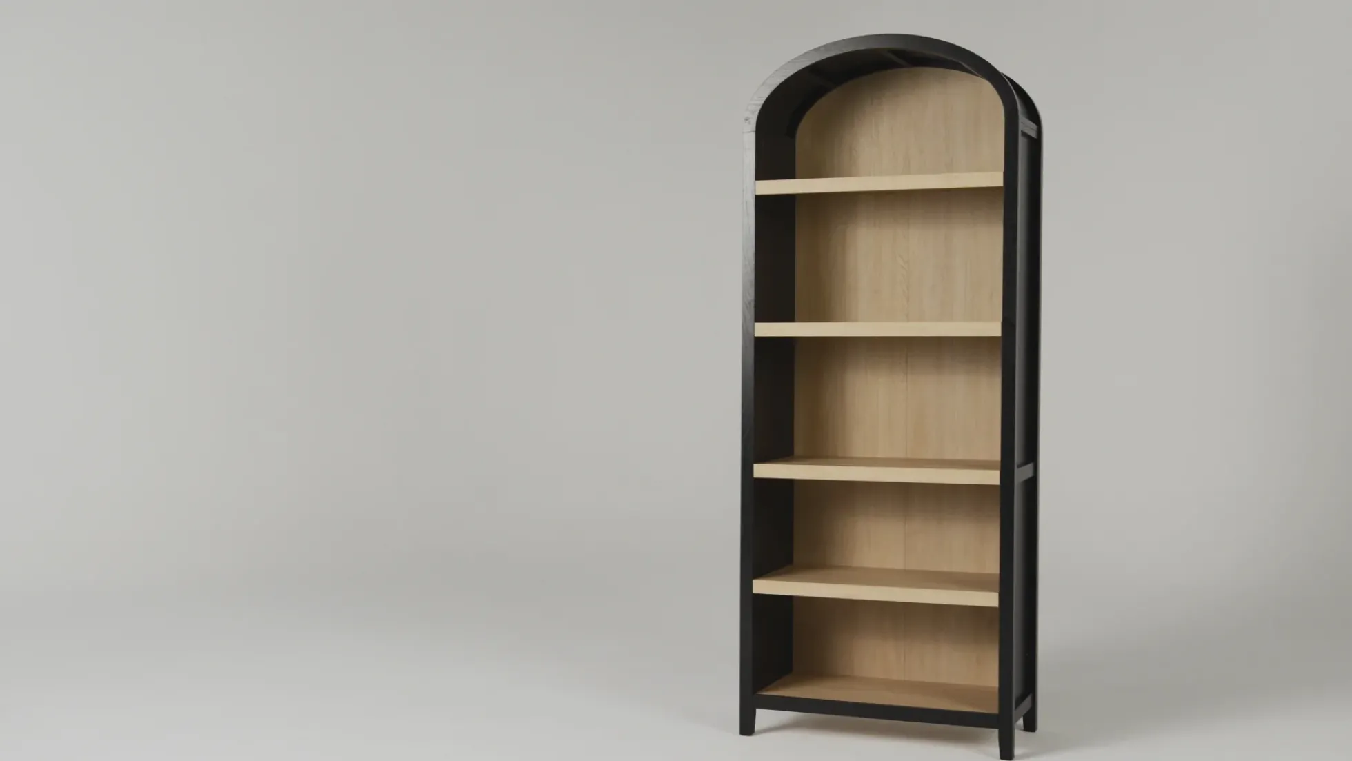 Chantelle Modern Arched Bookshelf with Open Shelves