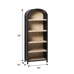 Chantelle Modern Arched Bookshelf with Open Shelves