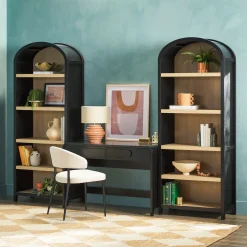 Chantelle Modern Arched Bookshelf with Open Shelves